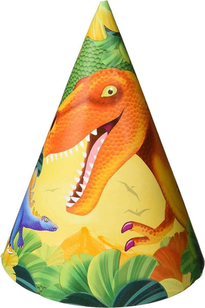 Dinosaur Cone Party Hats (8 Count) - Amscan - Premium Party Distribution