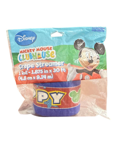 Disney Mickey Mouse Crepe Streamer 1 roll 30ft - Amscan - Premium Party Distribution