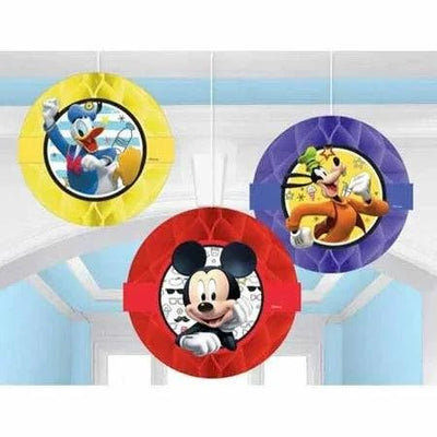 Disney Mickey Mouse on the Go Honeycomb Decorations 3ct - Amscan - Premium Party Distribution