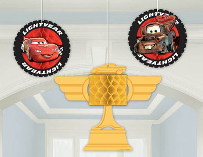 Disney's Cars Honeycomb Decorations 3pc - Premium Party Distribution