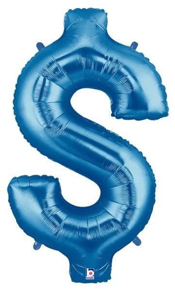 Dollar Sign Megaloon Blue 34in - Premium Party Distribution