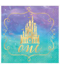 Disney Princess Once Upon A Time 1st Birthday Beverage Napkins 16ct