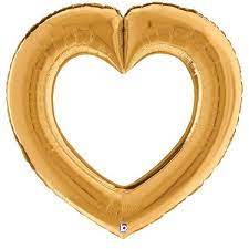 Betallic 32" Linking Heart Satin Gold Balloon