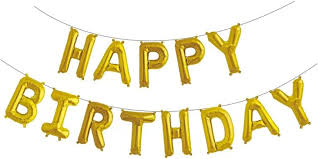 Happy Birthday Banner Gold 16″ Balloon