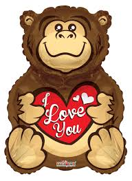 Smiling Bear I Love You Heart 28″ Balloon