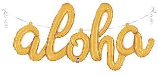 Betallic 45" Aloha Script Gold Balloon