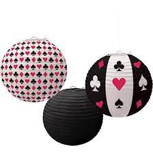 Casino Paper Lanterns 3ct