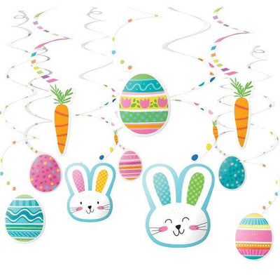 Easter Swirly Decorations 30ct - Amscan - Premium Party Distribution