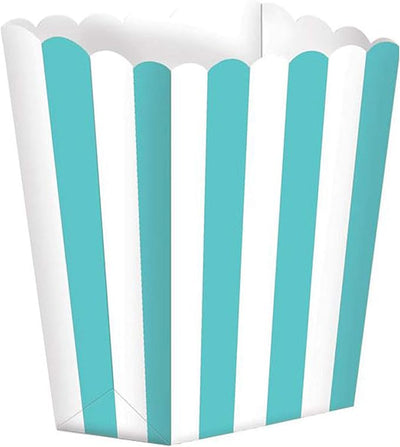 Favor Boxes - Robin Egg Stripes (5ct) - Amscan - Premium Party Distribution