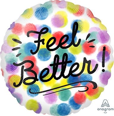 FEEL BETTER Watercolor Dots - Standard HX - Shaped Foil Balloon (PKG) - Premium Party Distribution