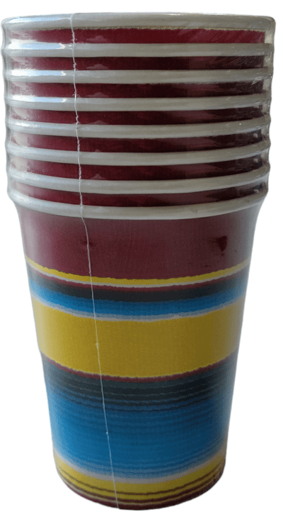 Fiesta Serape 9oz Paper Cups 8ct - Premium Party Distribution