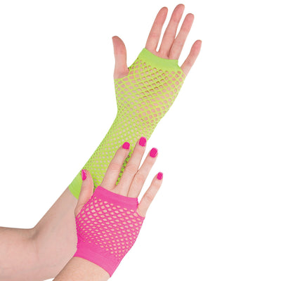 Fishnet Gloves - Neon - Amscan - Premium Party Distribution
