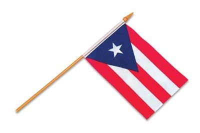 Flag with Stick - Puerto Rico - Premium Party Distribution