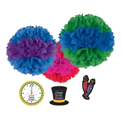 Fluffy Decorations - New Year (3ct) - Amscan - Premium Party Distribution