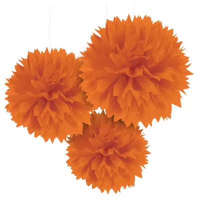 Fluffy Decorations - Orange (3ct) - Premium Party Distribution