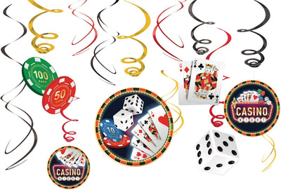 Foil Swirl Decorations - Casino - Premium Party Distribution