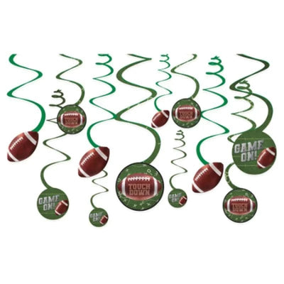 Football swirl decorations 12pc - Premium Party Distribution