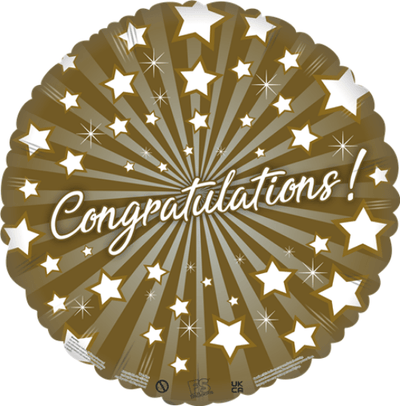 FS Balloons 18" Congratulations! Gold Balloon - Flat - Premium Party Distribution