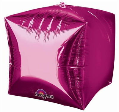 FUCHSIA - CUBEZ - Dimensional Foil Balloon (Pkg of 3) - Premium Party Distribution