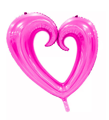 Winner Party 36" Fuchsia Large Hook Hollow Heart Balloon