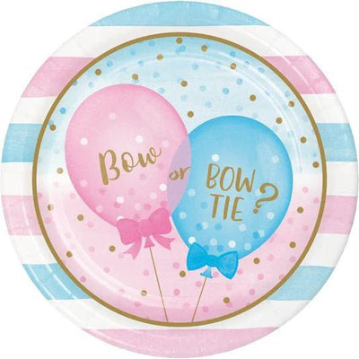 Gender Reveal Balloons 9" Paper Plates 8ct - Premium Party Distribution