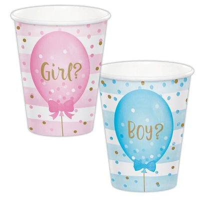 Gender Reveal Balloons 9oz Cups 8ct - Premium Party Distribution