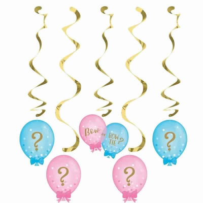 Gender Reveal Balloons Dizzy Danglers 5ct - Premium Party Distribution