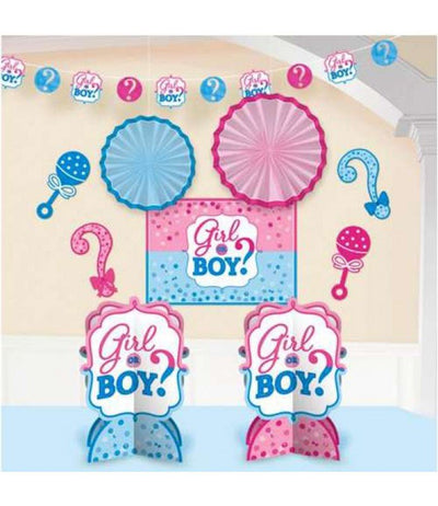 Gender Reveal 'Girl or Boy' Room Decorating Kit - Premium Party Distribution