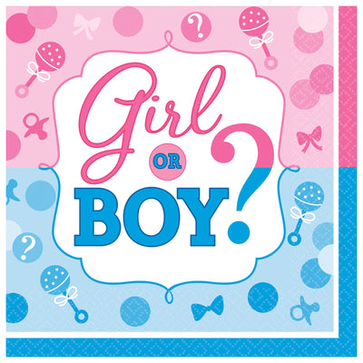 Girl or Boy? Beverage Napkins 16ct - Premium Party Distribution