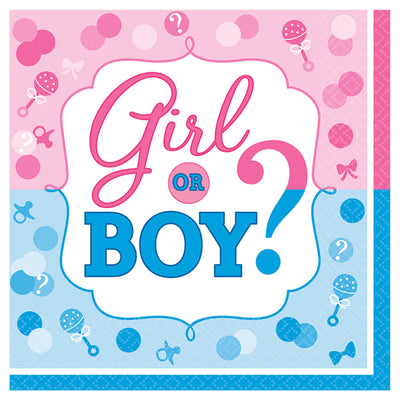 Girl or Boy? Luncheon Napkins 16ct - Premium Party Distribution