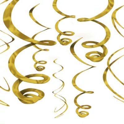 Gold Swirl Decoration 12pc - Premium Party Distribution