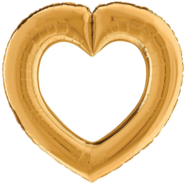 Party America 42" Gold Hollow Heart Balloon