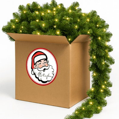 99' Green Garland with Warm White Lights