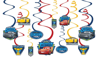 Hanging Swirl Decoration - Disney Cars 3 (12ct) - Premium Party Distribution