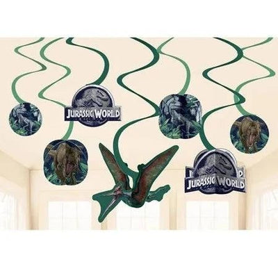 Hanging Swirl Decorations - Jurassic World Into the Wild (6ct) - Premium Party Distribution