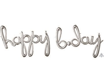 Happy B - Day Script - Silver - Premium Party Distribution