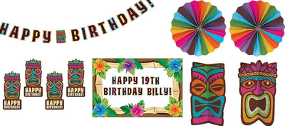 Happy Birthday Tiki Room Decorating Kit - Premium Party Distribution