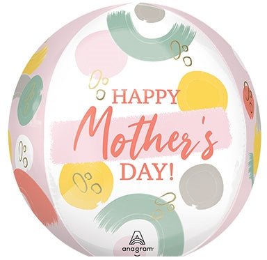 Happy Mothers Day Sketched Impressions - ORBZ - Dimensional Round Foil Balloon - IRP - Premium Party Distribution