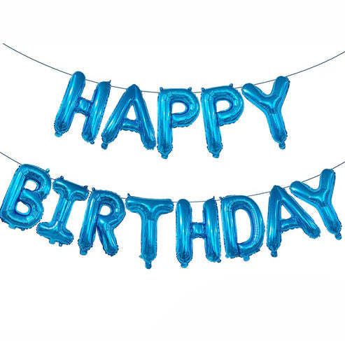 Happy Birthday 16" Blue Foil Banner