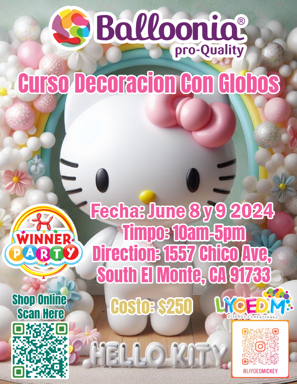 Curso Decoracion Con Globos: Eduardo Junio 8 y 9 2024