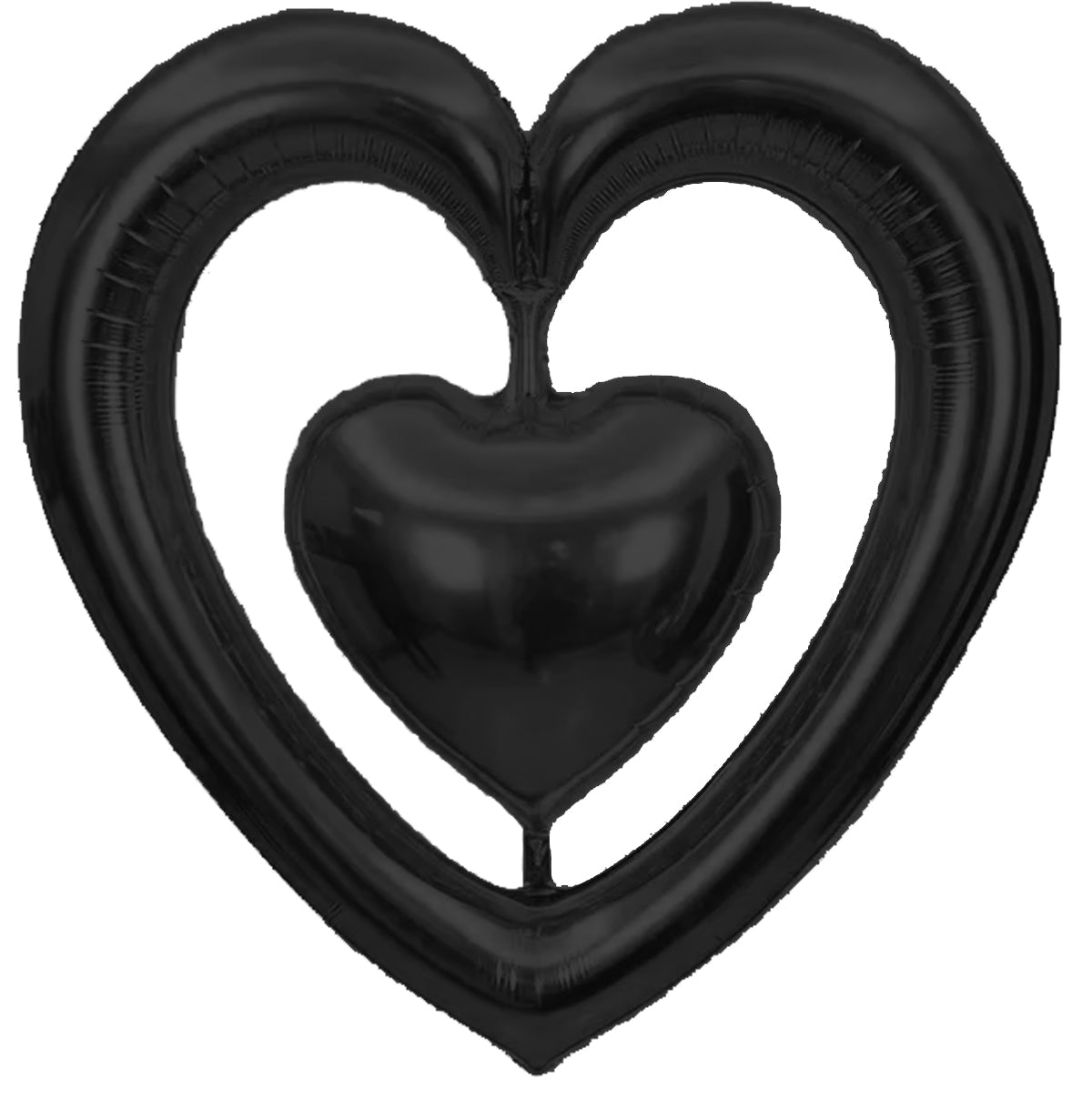 Winner Party 44" Black Heart-To-Heart Balloon