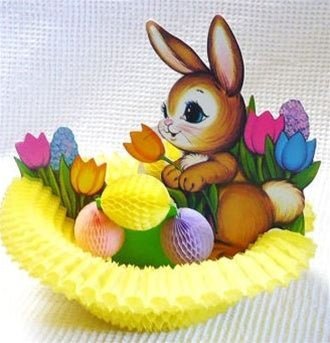 Honeycomb Centerpiece - Easter Basket w/ Eggs - Premium Party Distribution