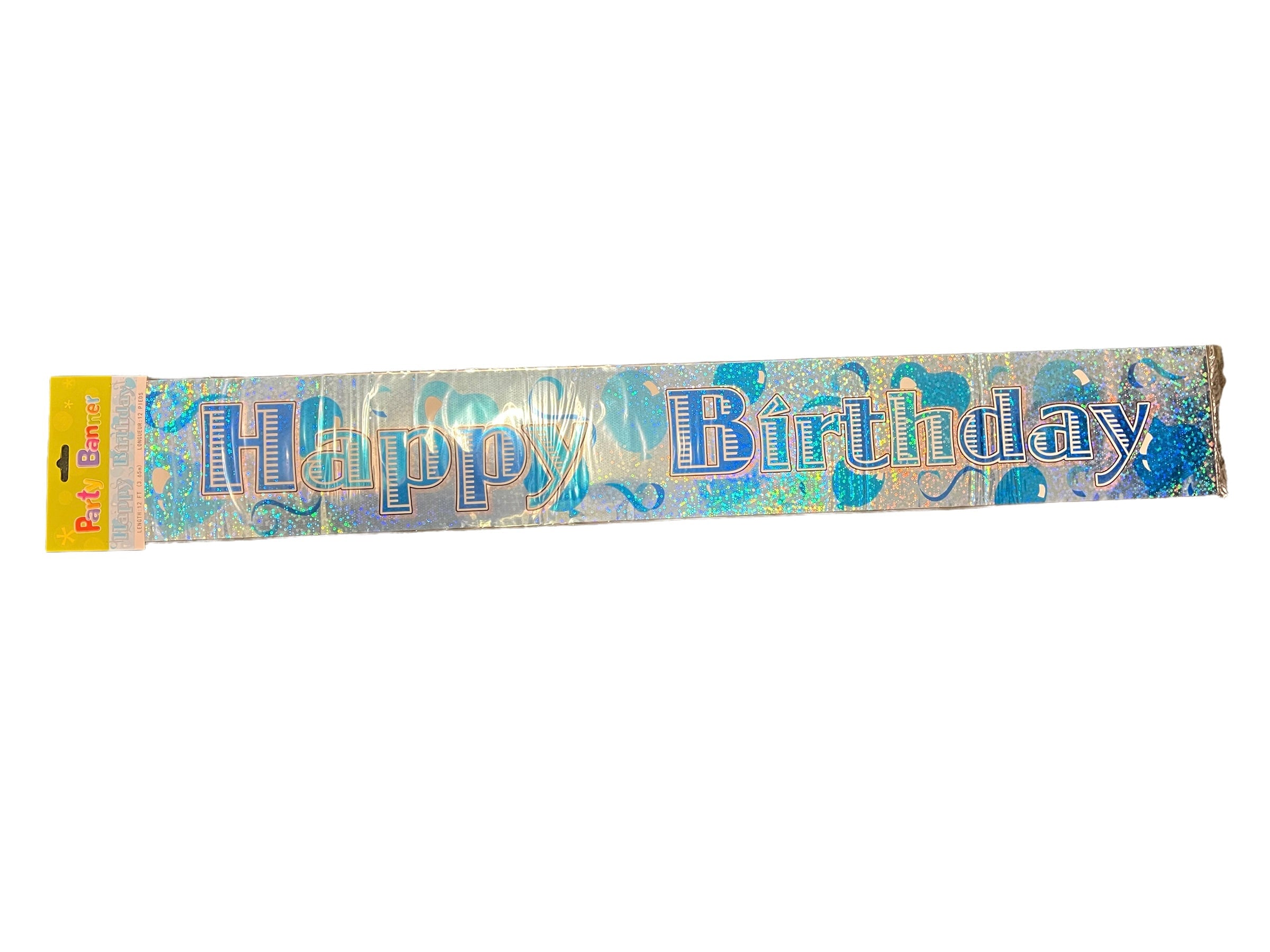 Happy Birthday Baby Blue Holographic Banner 12ft.