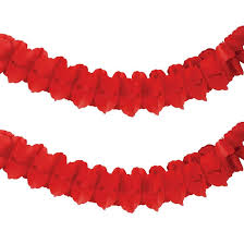 Red Paper Garland 12ft 1ct