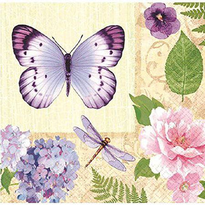 In The Garden Butterfly Beverage Napkins 16Ct - Amscan - Premium Party Distribution