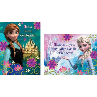 Invitation and Thank You Cards - Disney Frozen (8ct) - Premium Party Distribution