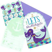 Invitations - Mermaid Wishes (8ct) - Premium Party Distribution