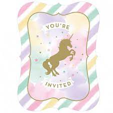Invitations - Unicorn Sparkle (8ct) - Premium Party Distribution