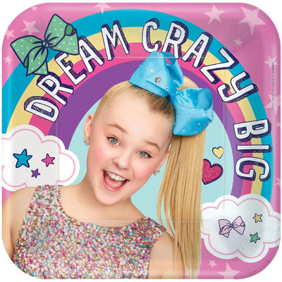 JoJo Siwa Square Plates, 9" 8ct - Premium Party Distribution
