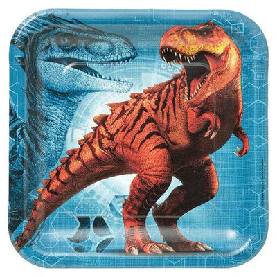 Jurassic World Dino Hybrid Large Paper Plates (8 Count) - Amscan - Premium Party Distribution